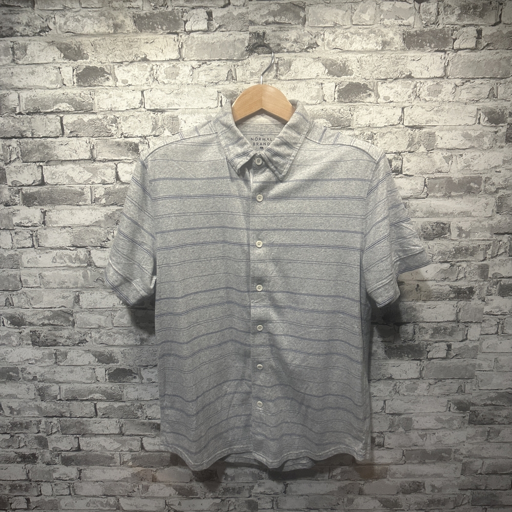 The Normal Brand Light Gray Striped Shirt